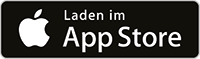 Logo für den Apple App-Store - weiße Schrift "Laden im App Store" auf schwarzem Grund
